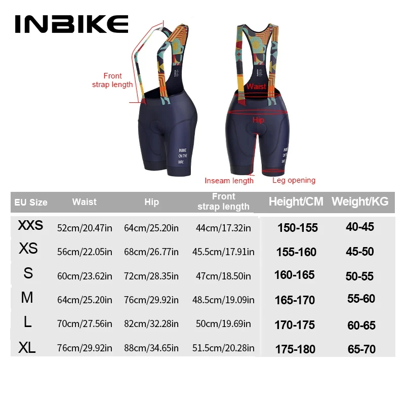 INBIKE Summer MTB Cycling Shorts Padded Bicycle Bib Pants for Women Biking Pants Clothing Road Bike Mountain Shorts with Padding