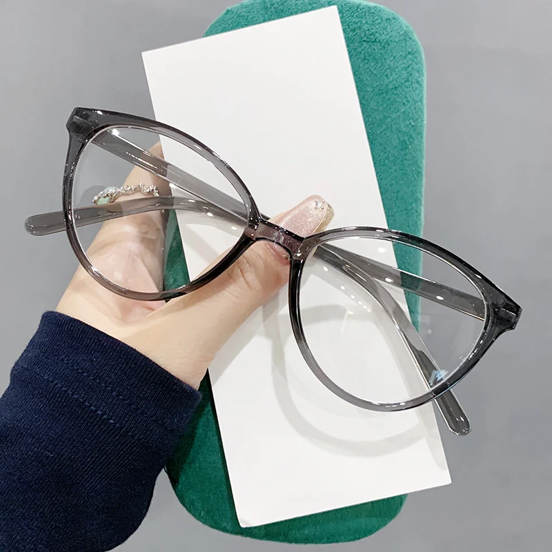 New Fashion Unisex Cat Eye Plain Glasses for Women Pc Frame Glasses for Party Eyeglasses Female Decorative Spectacles Glasses