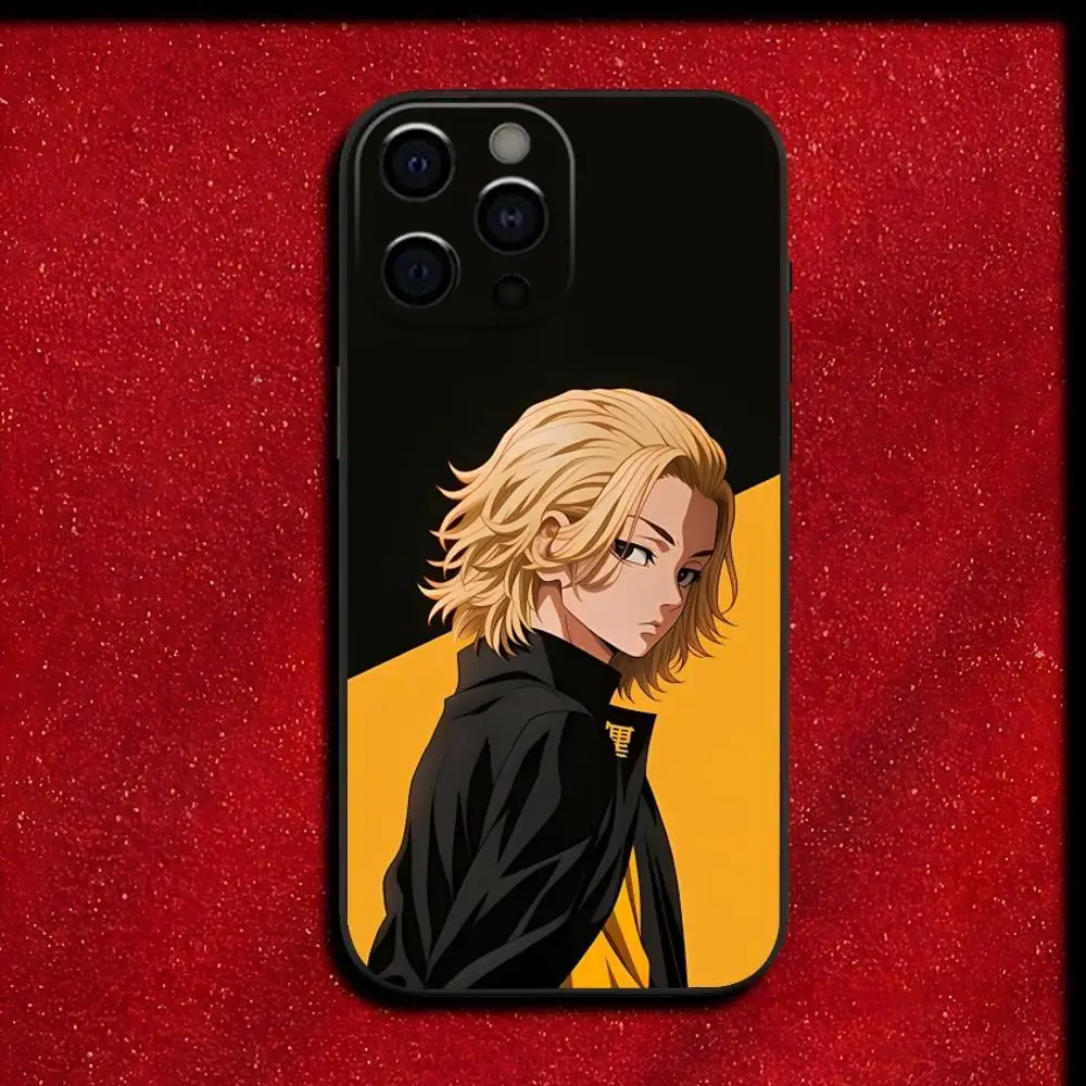 Tokyo Sano Revengers Manjiro coque de téléphone pour iPhone 17,16,15,14,13,12,11,Pro,Max,Plus,E,SE4,Air,Mini couverture noire