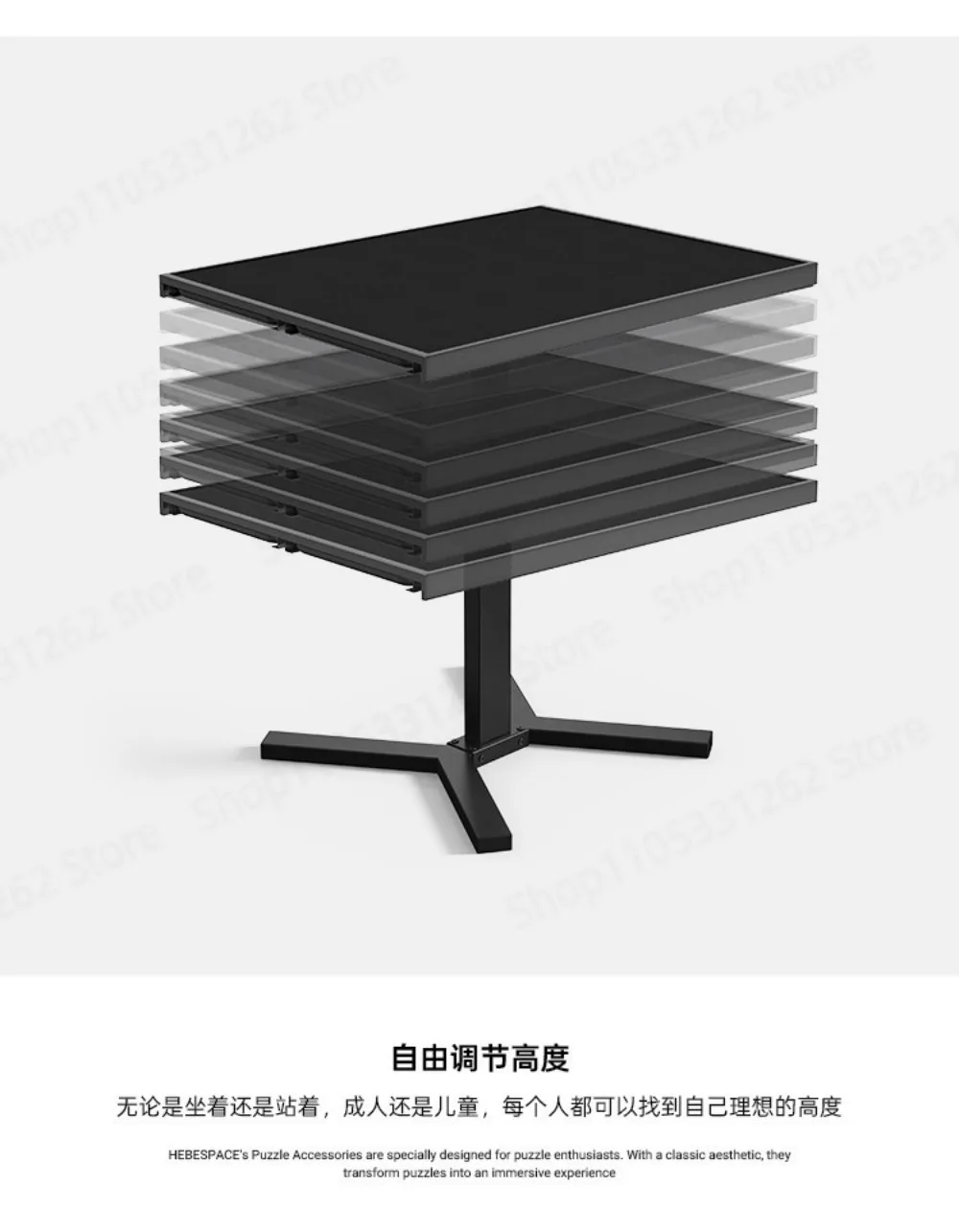 Metal Jigsaw Puzzle Table with Drawers Tiltable Height Adjustable Ergonomic Desktop Stand