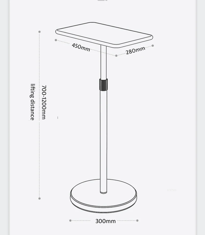 XP-01 700-1200mm Metal Multifunction projector Laptop Floor Stand Holder Height Adjustable white black big round base stand sit