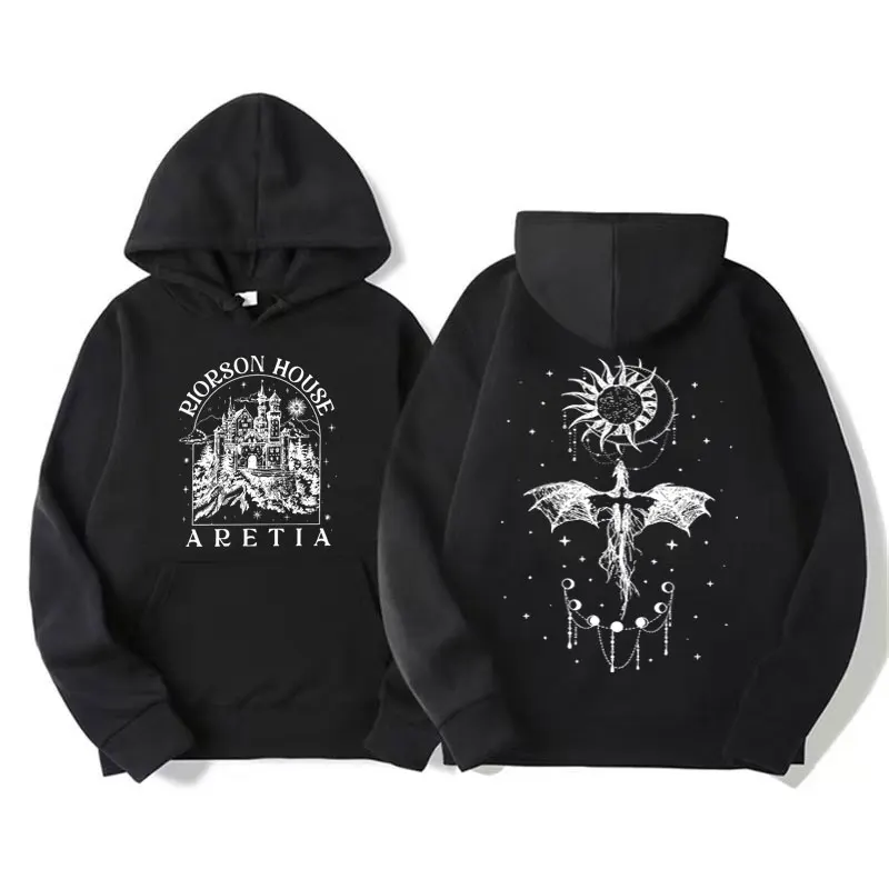 Xaden Riorson House Hoodies Ijzeren Vlam Drakenrijder Vierde Vleugel Embleem Sweath Basgiath Oorlog Mannen Harajuku Cool Gothic Hoodie