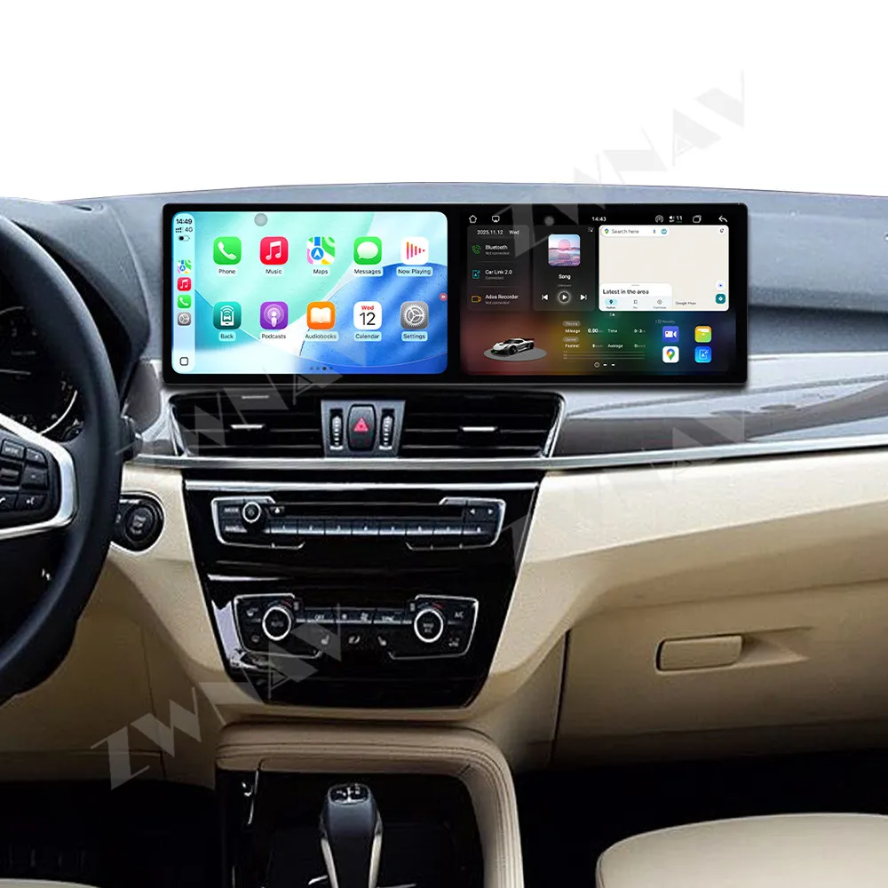 

Двойной экран 9,1 дюйма для BMW 3 серии X1 2016-2019 EVO Android 15.0, автонавигация, мультимедийный плеер, радио, беспроводная головка