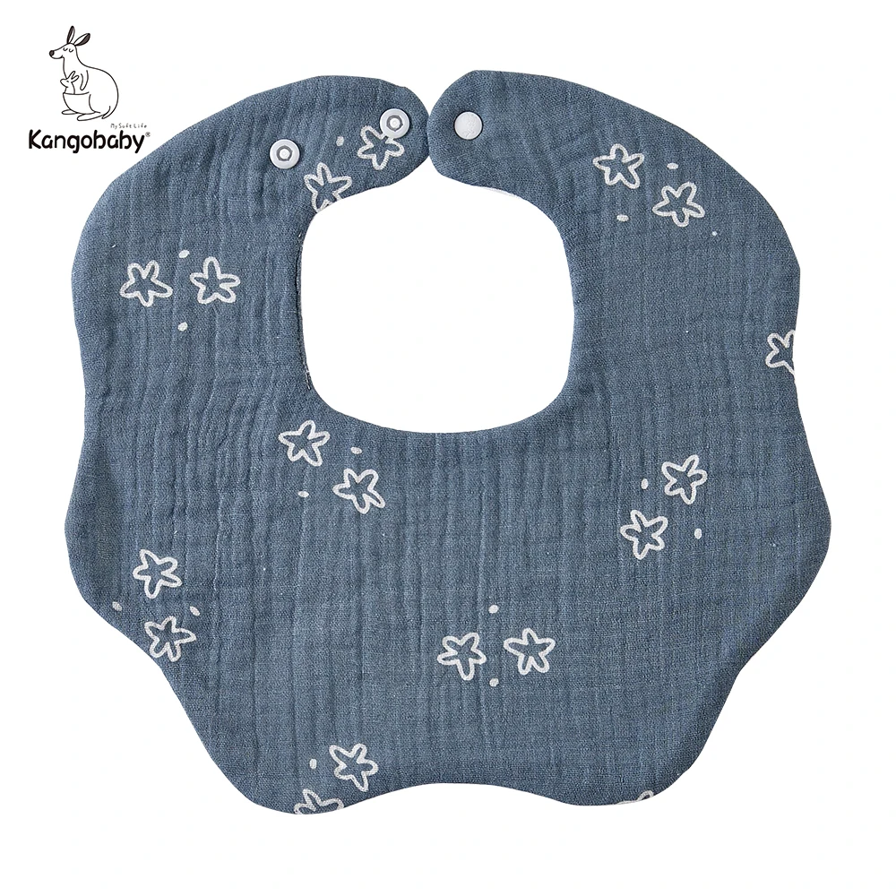 Kangobaby #My Soft Life# All Season New Breathable Crepe Cotton Newborn Muslin Feeding Bib Antibacterial Baby Burp Cloth