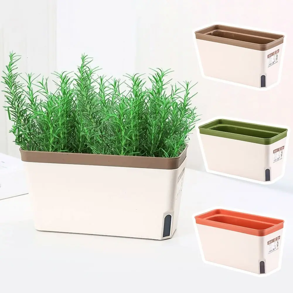 Multi-function Double Layer Flower Pot Rectangular Indoor Flower Planter Box Vegetable Planting Pot Vegetable Planter