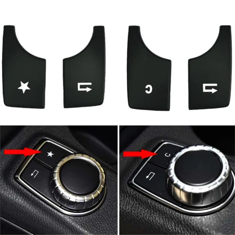 Car Multimedia function Button Cover Sticker For Mercedes Benz A B Class CLA GLA W176 W246 C117 W117 X156 ABS Auto Accessories