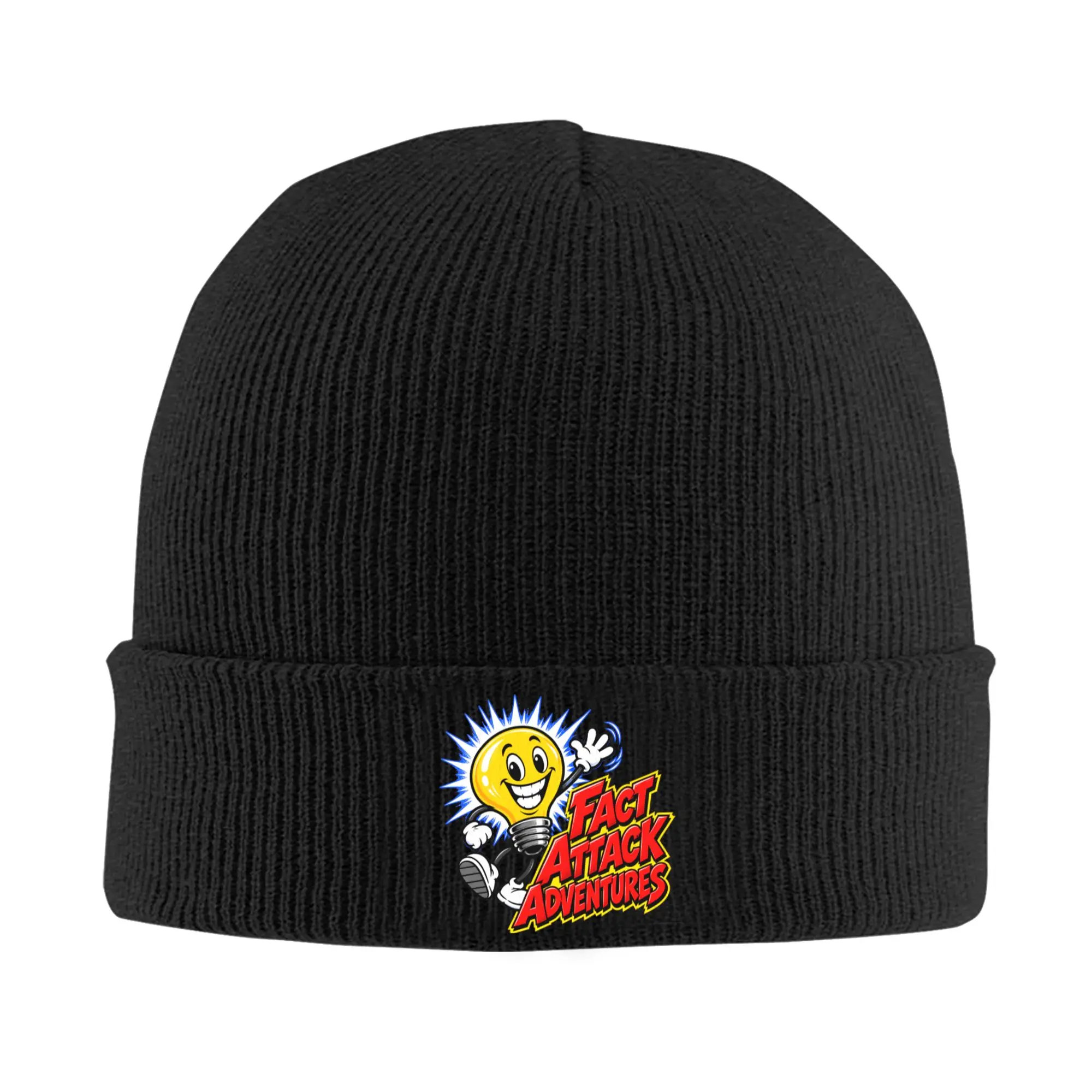 Unisex Adult Fact Attack Adventures Beanie Hats  Casual Knit Hat Winter Hippie Caps Design Thermal Elastic Bonnet Hats