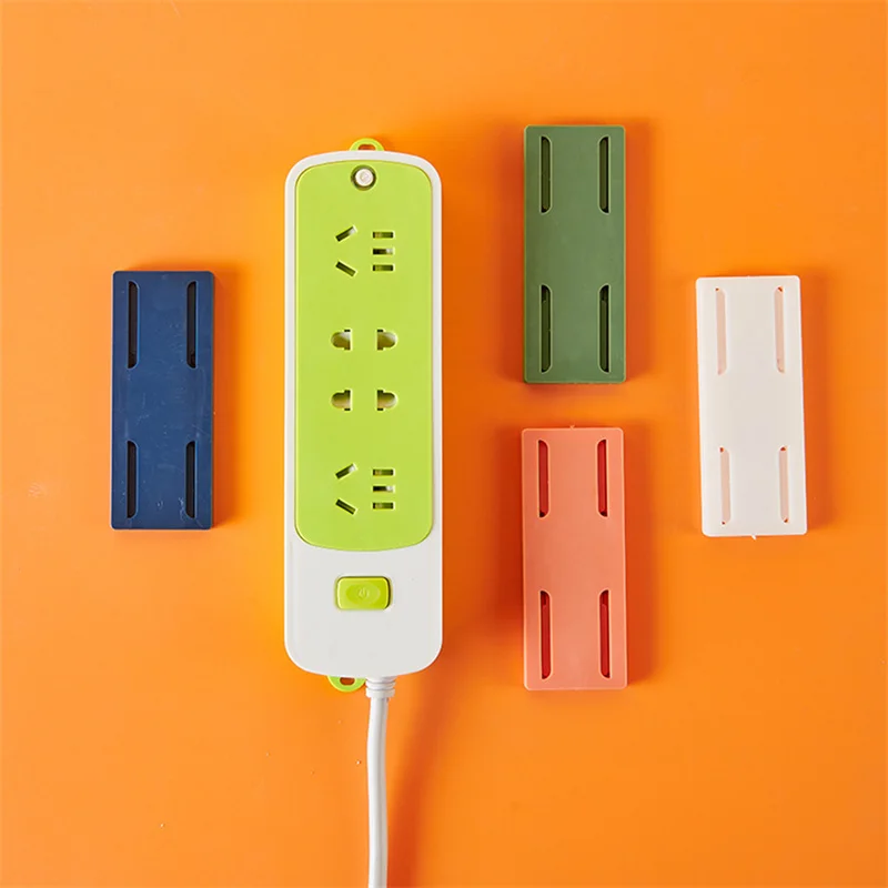 Hot Sale Powerful Traceless Wall-Mounted Sticker Plug Fixer Home Self-Adhesive Socket Cable Wire Organizer Seamless Strip Holder