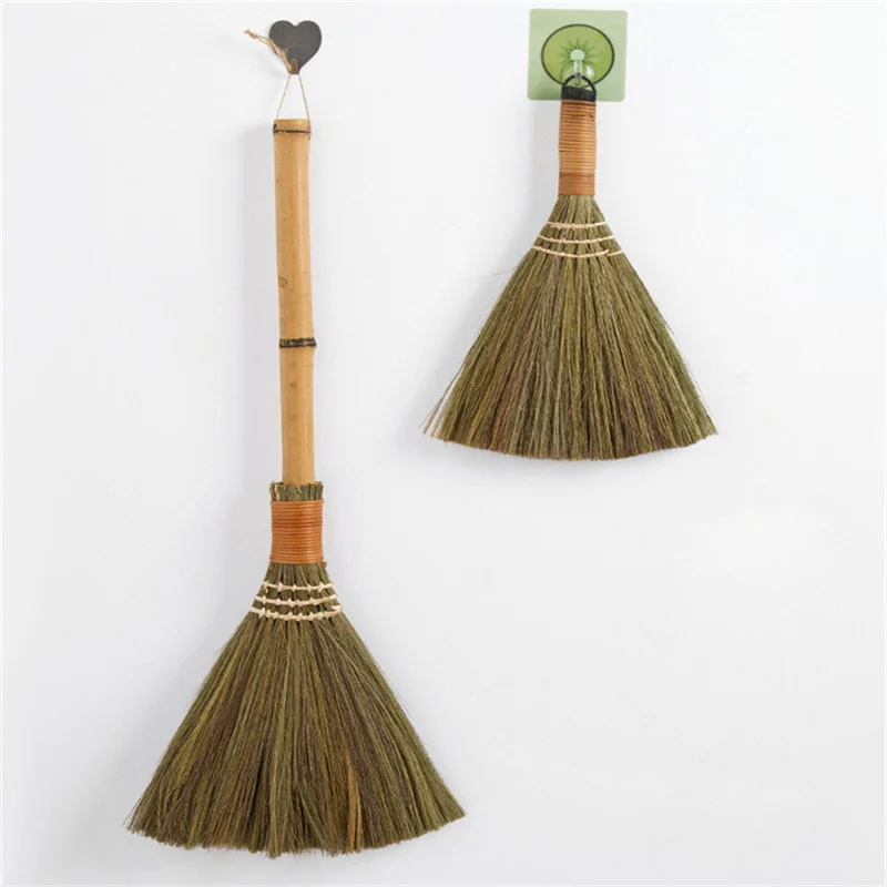 Retro Japanese Soft Hair Brooms Wood Floor Sweeping Straw Braided Household Floor Cleaning Household Floor Useful Cleaning Tools