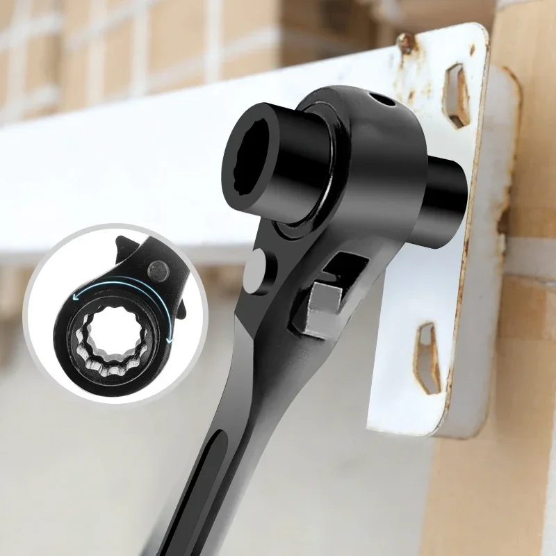 Imagem -02 - Greener-multifuncional Ajustável Ratchet Wrench Wrench Soquete Adaptador Apontou Cauda Plum Blossom Ferramentas Manuais 1032 mm