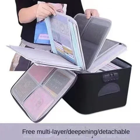 [Five-layer Document Package] Multi-layer Document Storage Bag Multi-functional Box Important Document Credit Card Package