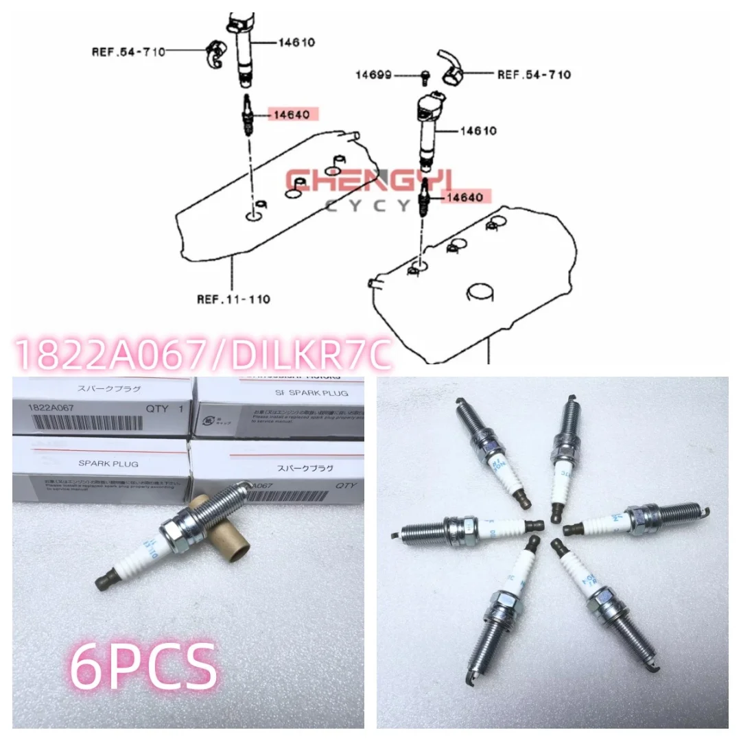 

6 шт. 6B31 свеча зажигания для Pajero Montero Sport KG6W KH6W KS5W Outlander GF4W 1822A067 DILKR7C