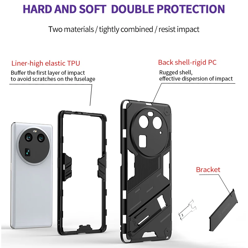 حافظة مدرعة مضادة للصدمات Ypm5 لهاتف OPPO Find X6 Pro X 6 X6Pro حامل ممتص الصدمات واقي خلفي لهاتف Realme C51 C53 C55