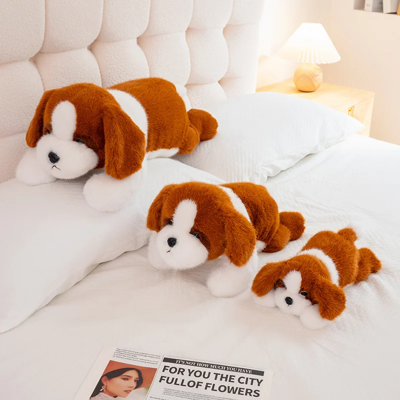 30/40/50cm Kawaii Lying Animal Plush Doll Pillow Panda Dinosaur Hippo Dog Plush Toy Home Decor Appease Gift For Children view 6