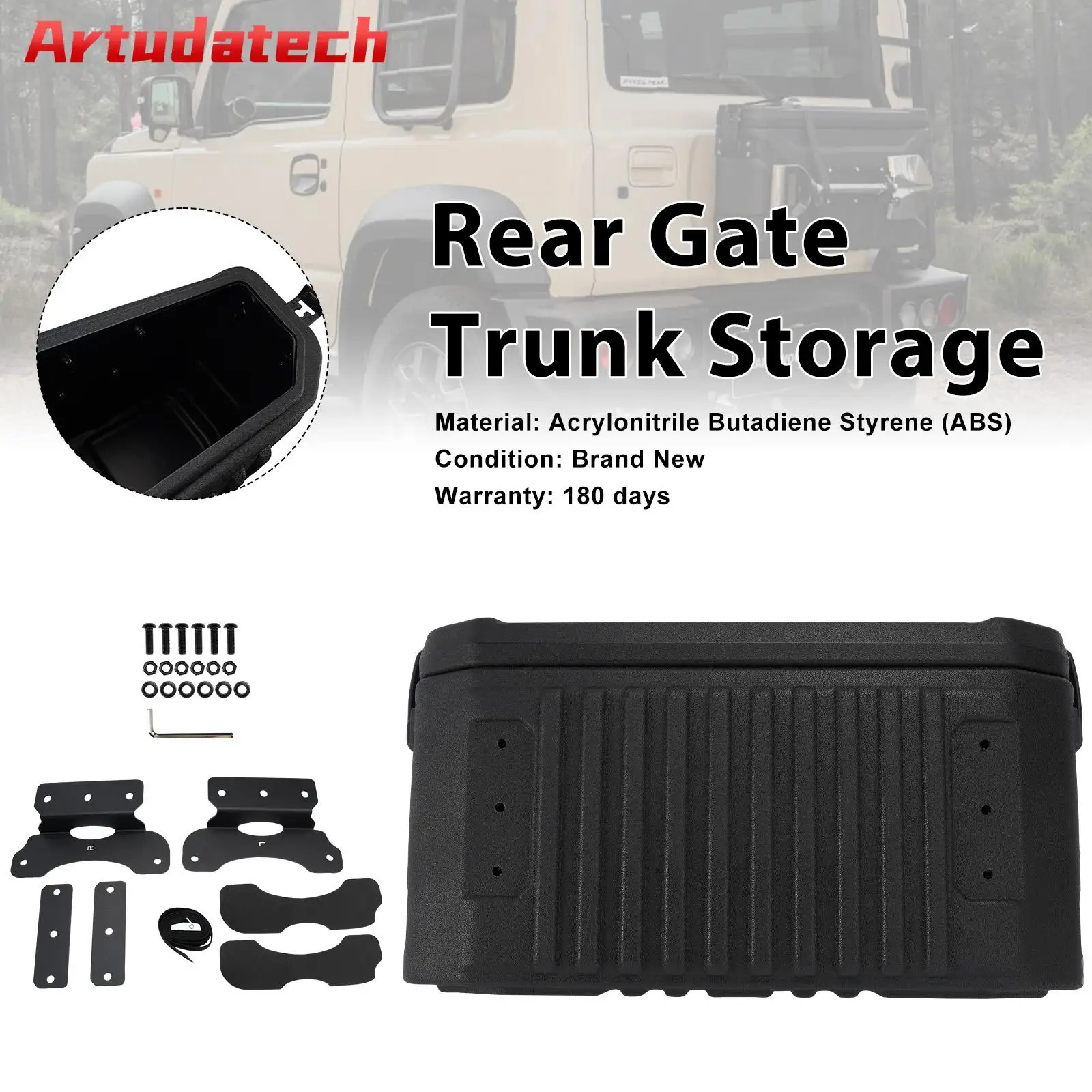 Artudatech Rear Storage Box Rear Gate Trunk Storage Fit for Suzuki Jimny JB64 JB74 2019 2020 2021 2022 2023 2024 2025 2026