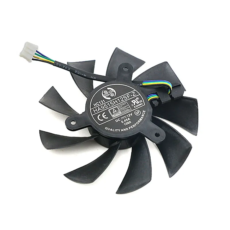 Új 85MM 4PIN HA9515H12SF-Z GTX 950 1060 GPU fan，for MSI R7 360、GTX 950、GTX 1060 ITX Grafika rty Elhidegedés Drukker