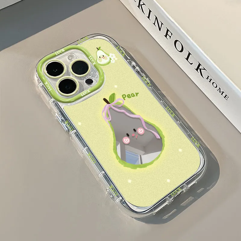Roter Apfel mit Schleife Luftkissen-Spiegel-Handyhülle für iPhone 17 15 14 16 Pro Max 13 12 11 Pro XR XS 7 8 Plus 17Air Girl INS Cover – Detail 9
