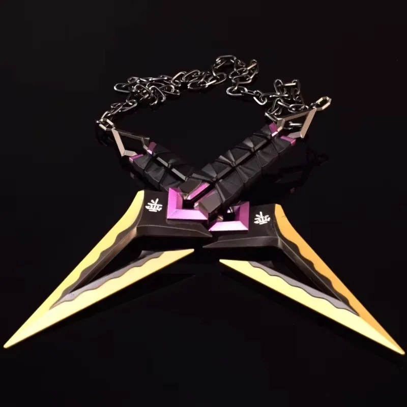 22 سنتيمتر Valorant النينجا كوناي المشاجرة لعبة سلاح كورونامي لا Yaiba مجموعة سبائك الأرجواني كاتانا الصلب السيف الطرفية الدعامة سكين لعبة آمنة