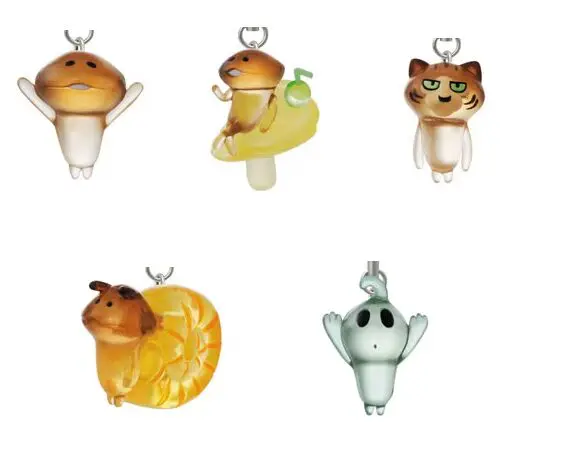 10pcs kawaii Funghigarden Mini Figurines Miniature Mushroom cute ornament pendant