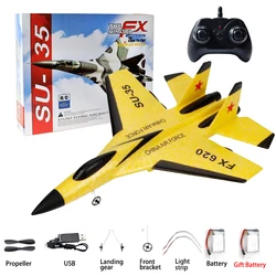 Avião de combate de controle remoto para crianças, RC Foam Aircraft, SU-35 Plane, 2.4G Radio Control Glider, brinquedos para meninos