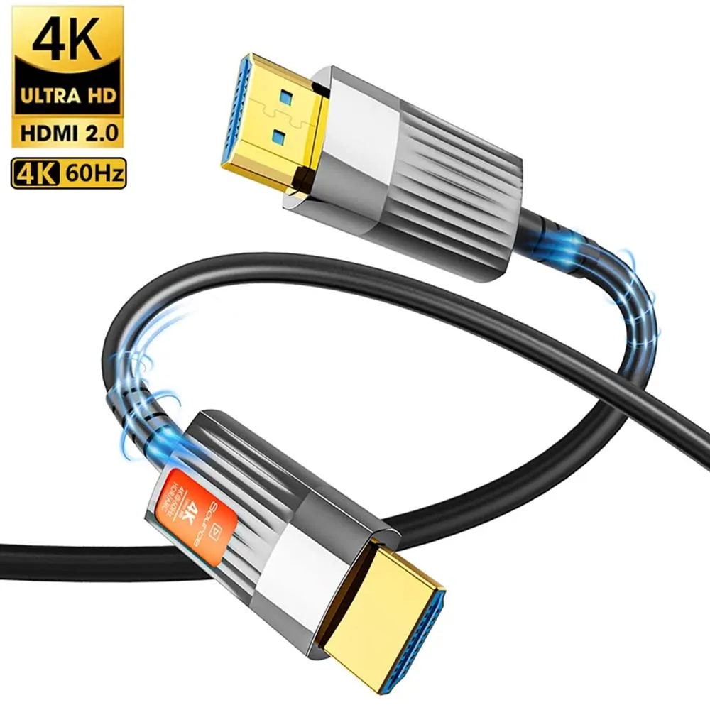 

Оптоволоконный кабель 4K HDMI 2.0 4K@600 Гц 2K@120 Гц, кабель HDMI 4K 18 Гбит/с Высокоскоростной HDMI для телевизора Roku PS5 Xbox RTX3080 3090