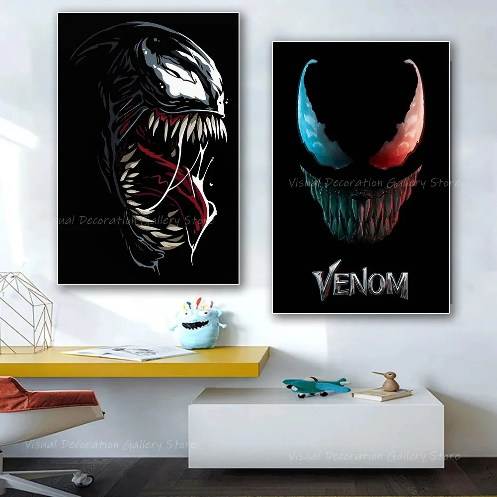 Disney Avengers Spider Man Black Panther Poster Logo Print Wall Art Picture Living Room Home Neon Decoration Painting Boys Gifts