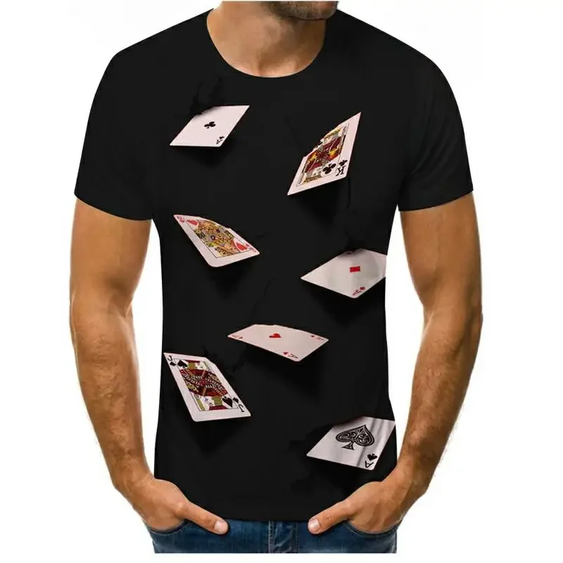 Poker T shirt Playing Cards Clothes Gambling Shirts Las Vegas Tshirt Clothing Tops Men Funny 3d t-shirt