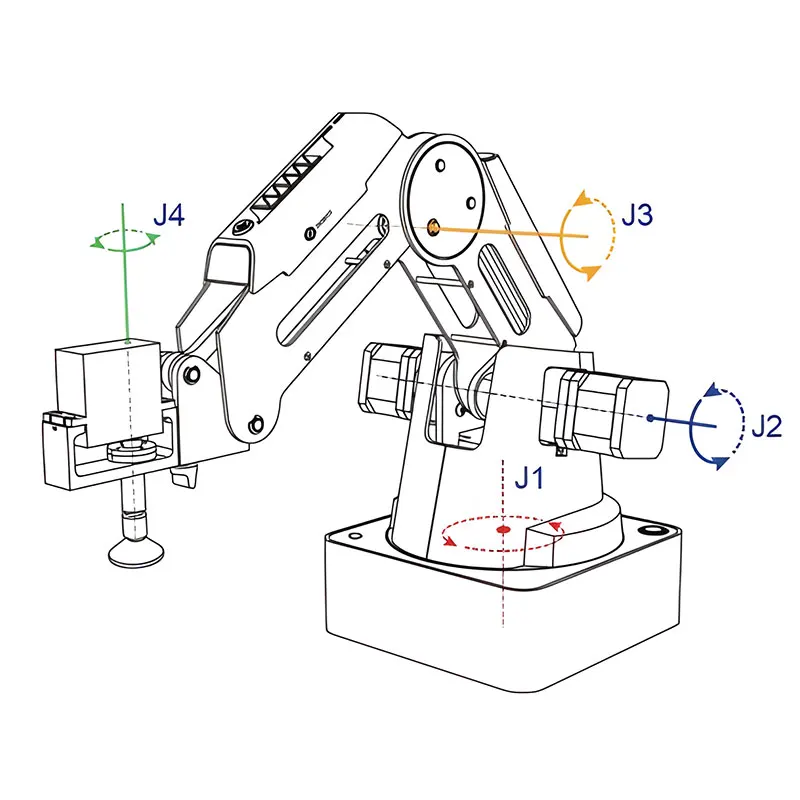 Braço robótico de mesa de 4 eixos - Mini kit de braço robótico educacional