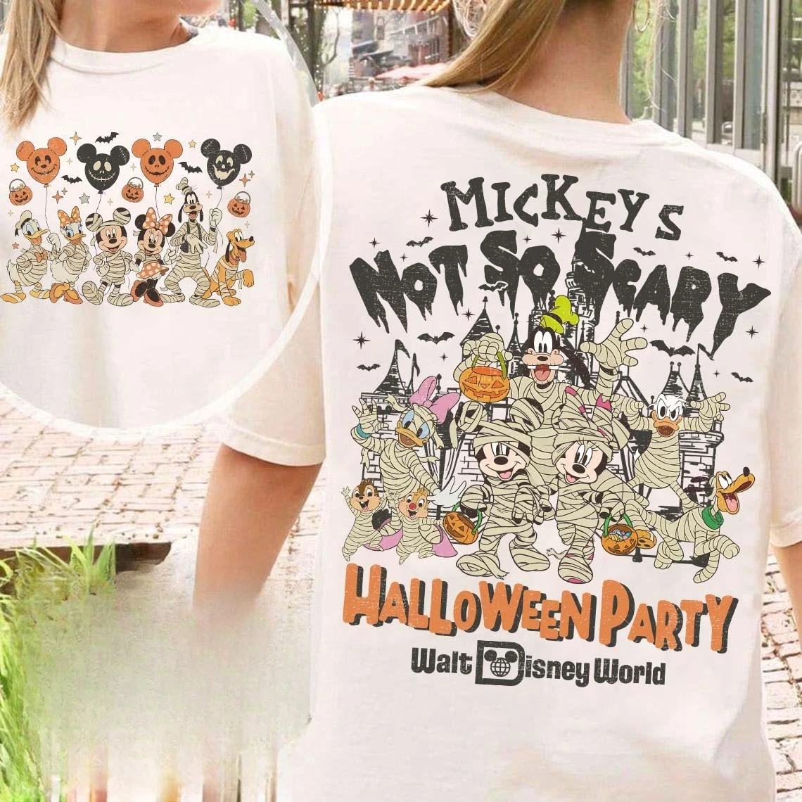 2026 new Round-neck short-sleeved cartoon character pattern Halloween pumpkin print men's and women's universal festival T-shirt