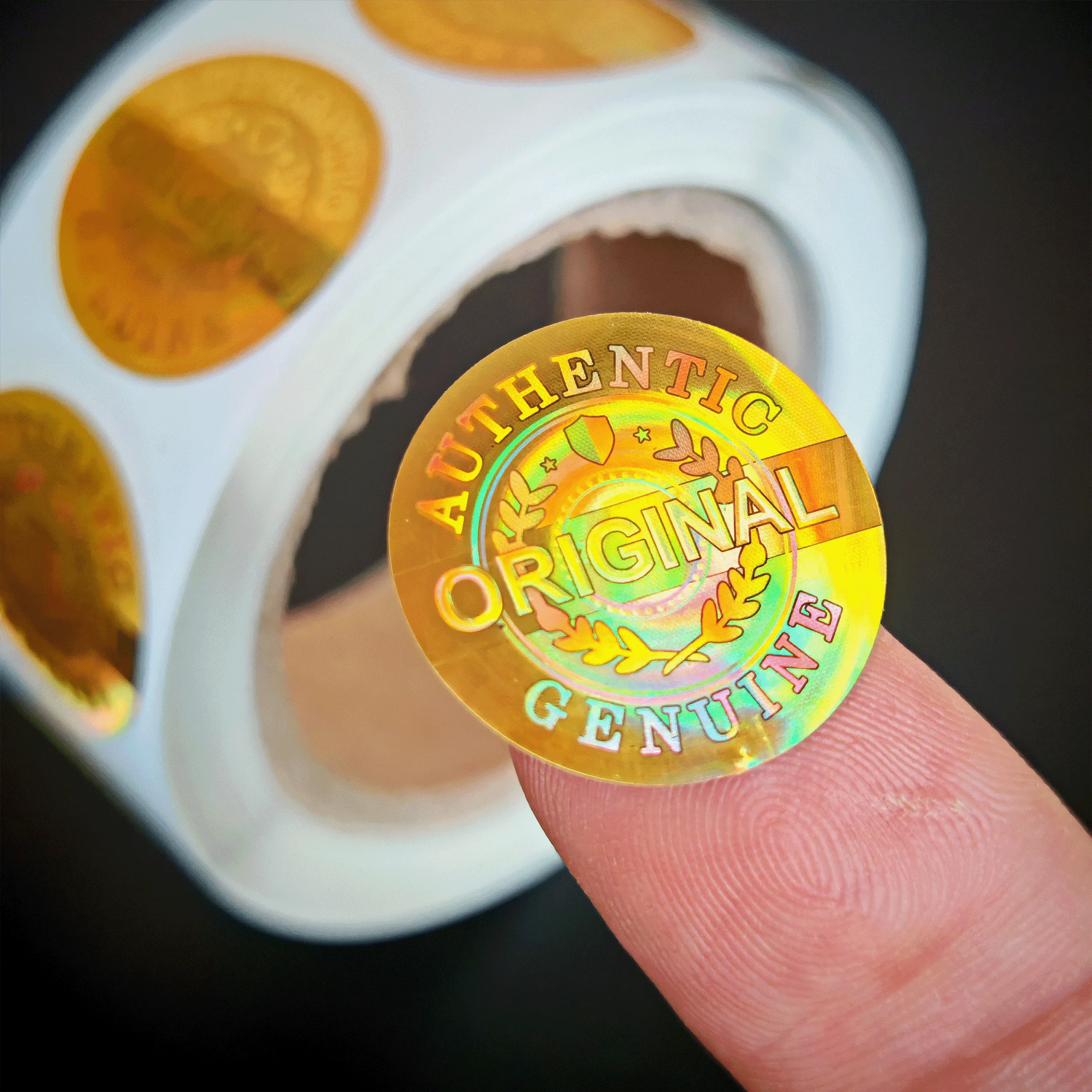 500pcs Holographic Sticker Round 20x20mm Laser Original Tamper Proof Security Hologram Labels Stickers in rolls