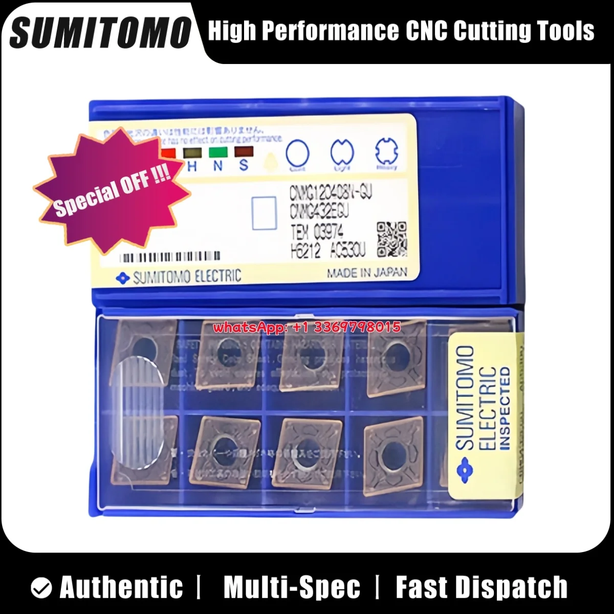 

SUMITOMO Оригинальный CNMG1204 04 08 12 CNMG1606 08 12 CNMG1906 12 N-GU SU UX UZ MU GE AC700G AC725 AC810P Токарная вставка 10 шт.