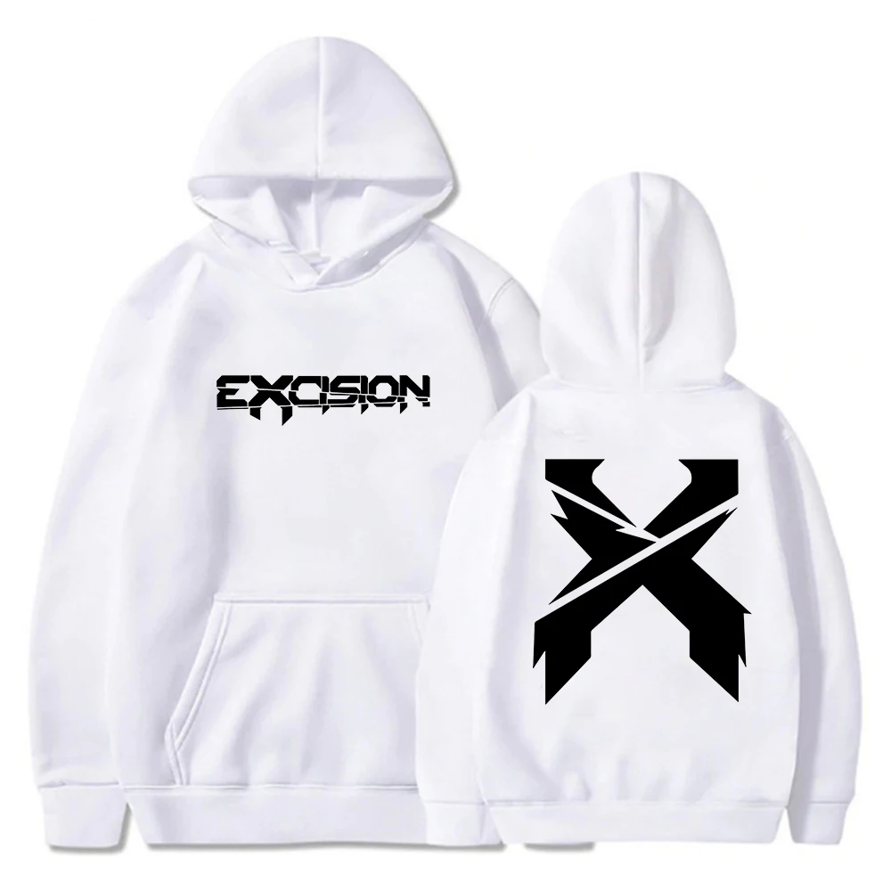 Excision Merch sarung Hoodie 2024 Nexus Tour uniseks lengan panjang Streetwear Wanita Pria bertudung Sweatshirt busana