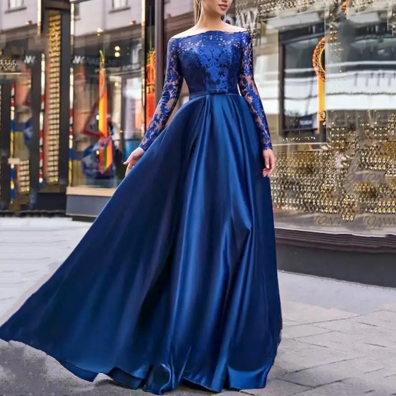 

Party Dress Party Evening Elegant Luxury Celebrity Line A Elegant Evening Dresses for Women 2024 Blue Lace Sharon Happy