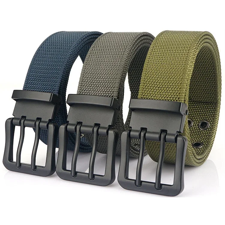 Zinc Alloy Double Pin Buckle Belt For Men 2025 Top Quality Outdoor Army Tactical Belt Military Nylon Casual Belts Camouflage B54