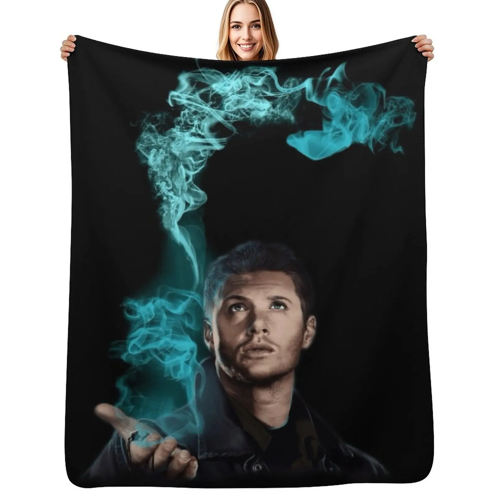 

Dean Winchester Brothers Supernatural Throw Blanket Bed covers Giant Sofa funny gift Blanket