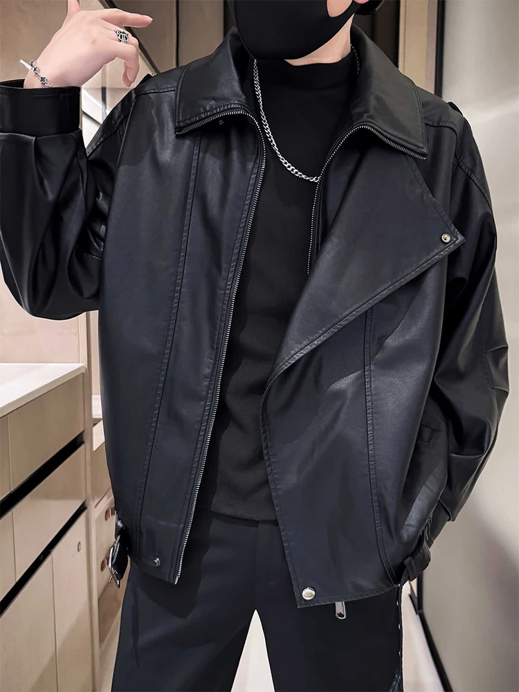 

Мужская кожаная куртка Bla: Новинка весна-осень, стильная, свободная, универсальная, для мотоциклистов