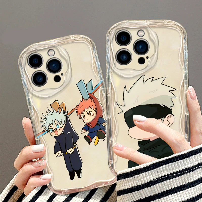 Jujutsu Kaisen Anime Cover For Apple iPhone 15 14 13 12 11 XS XR X 7 8 Pro Plus Max Transparent Soft Wave Oil Phone Case