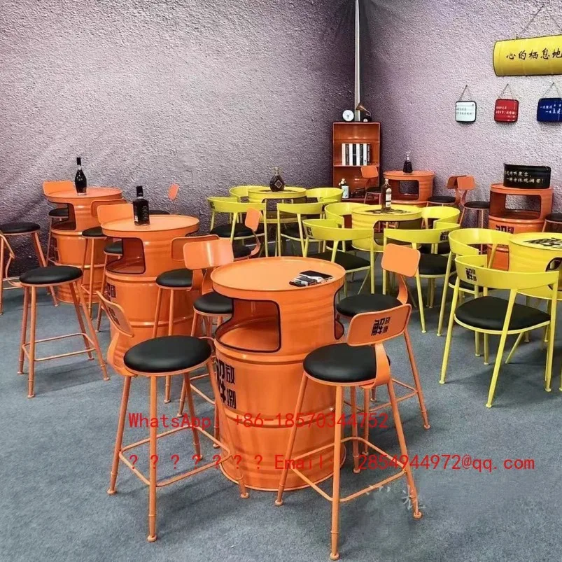 Industrial Wind Creative Oil Drum Modification Vertical Round Storage Personalized Cabinet Decoration Multi-layer