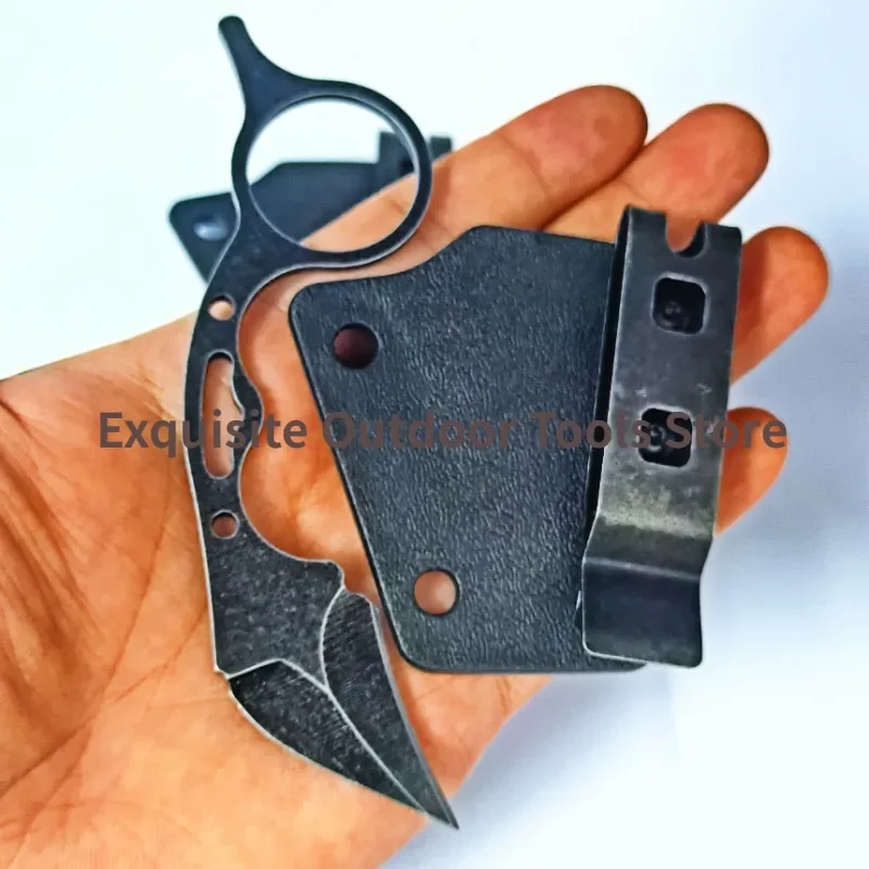 Mini multifunctional small claw knife, outdoor hunting survival curved knife, cool portable knife with K sheath