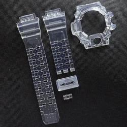 A Set Bezel for GW9400 Silicone Rubber Watch Strap band Transparent Black Watchband Case Cover With Tools Wholesale Dropshipping