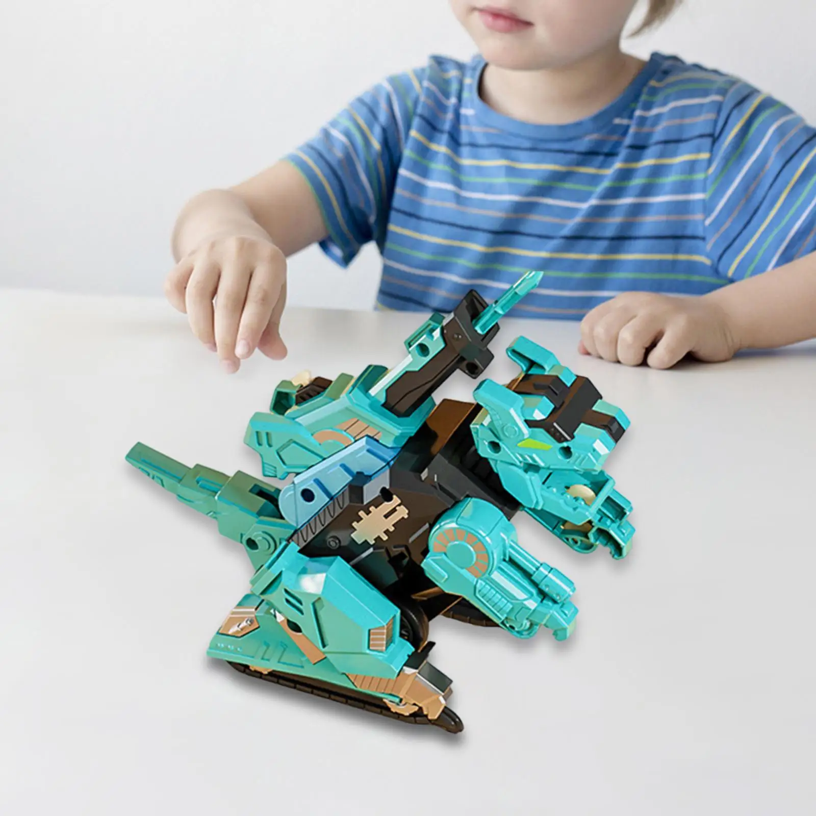 Transforming Dinosaur Truck Toy for Kids Boys Girls Construction Vehicle Robot Deformation Car Learning Play Set