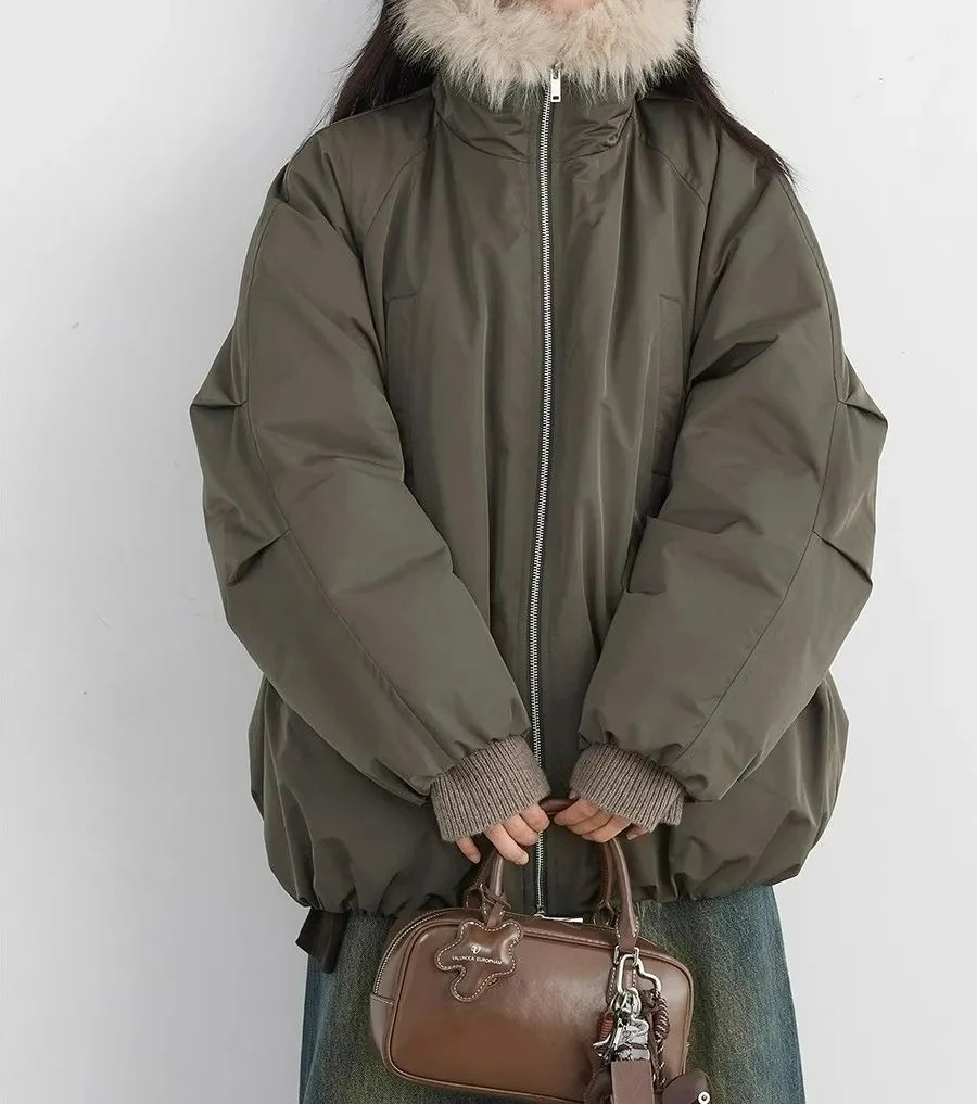 

2025 Women's Cotton Jacket with High-End Feel Fur Collar Casual Fashion Versatile Coat