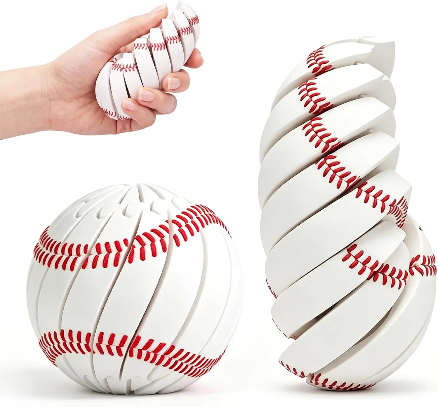 Baseball Fidget Ball Toy 3D Printed Twist and Turn Stress Relief Desk Fidget Portable Relieve Anxiety Sensory Puzzle Handheld