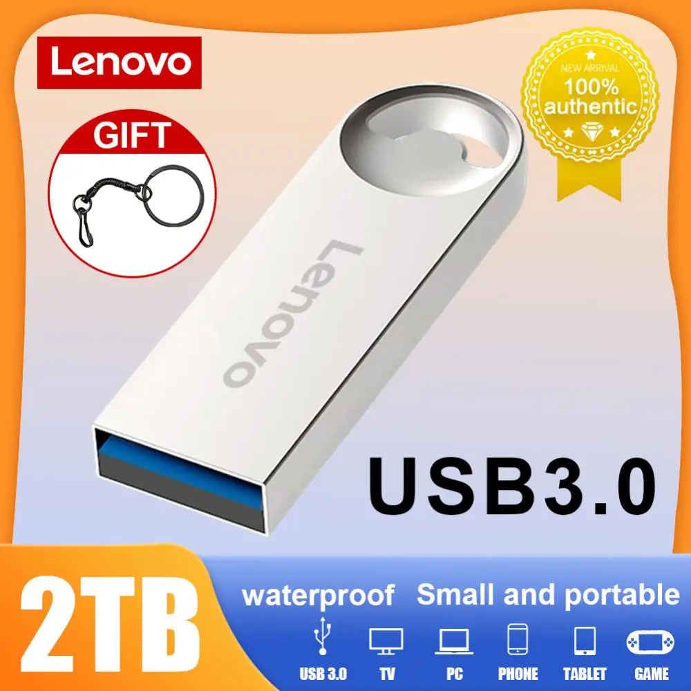 لينوفو-USB 3.0 فلاش محركات القلم محرك ، مقاوم للماء U عصا لأجهزة الكمبيوتر المكتبية وأجهزة الكمبيوتر المحمولة ، 1 تيرا بايت ، 100 برميل/الثانية الذاكرة ، 128GB ، 2 تيرا بايت