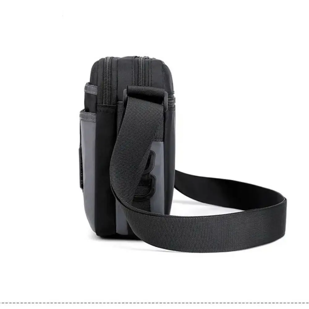 Single Shoulder Men's Shoulder Bag Fabric Multi-Pockets Man Messenger Bag Square Multi-functional Nylon Crossbody Bag Travel