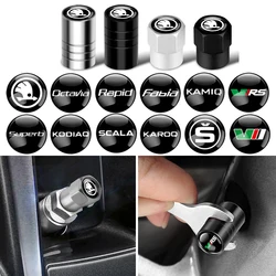 4PCS Car Styling Wheel Tire Valve Stem Cover Cap for Skoda Superb VRS S VII Rapid Fabia 1 2 Kodiaq Octavia  A7 A5 A4 Kamiq Karop