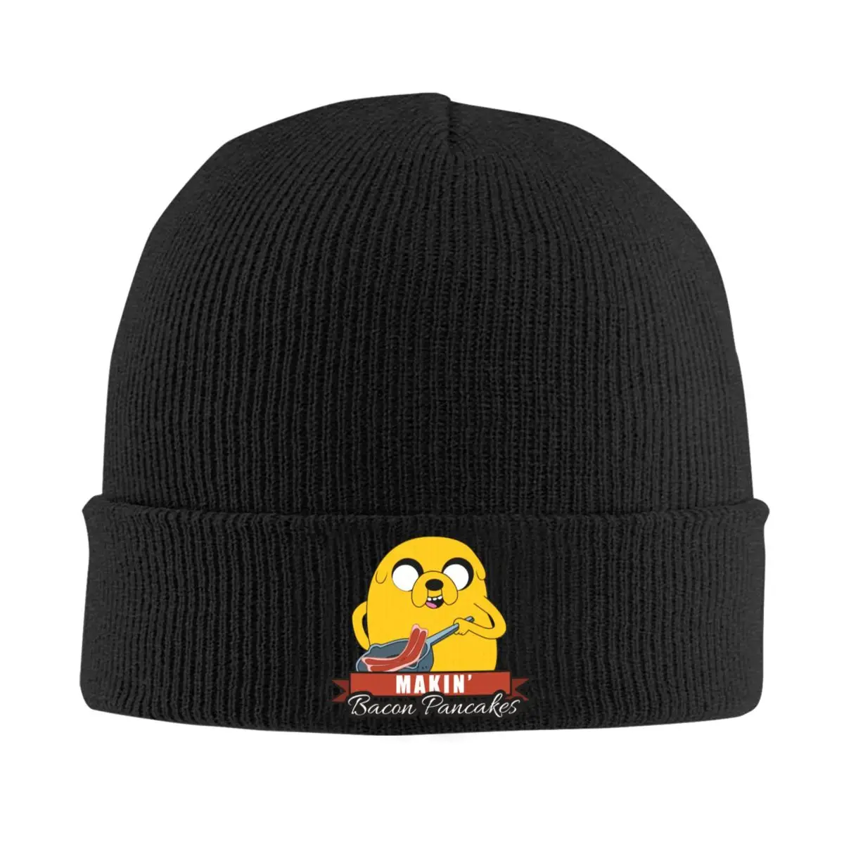 Adventure Jake The Dog Times Knitted Hat Beanies Autumn Winter Hat Warm Acrylic Making Bacon Pancakes Cap Men Women Birthday