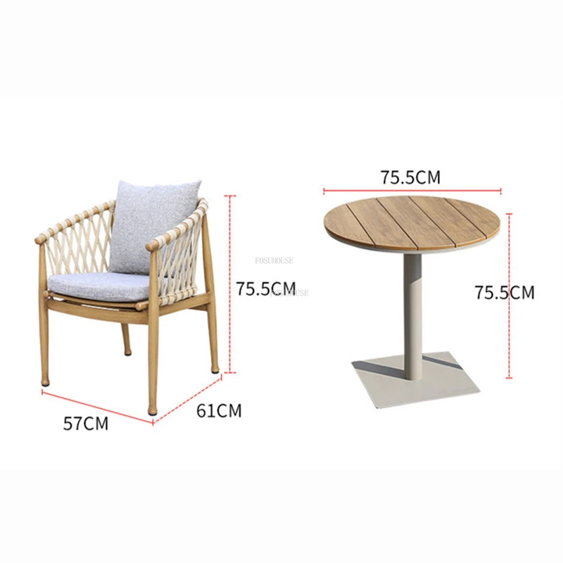 Chaises d'extérieur en aluminium pour balcon, ULtissée de loisirs modernes, chaises de plage, fauteuil à dossier de jardin, meubles de maison