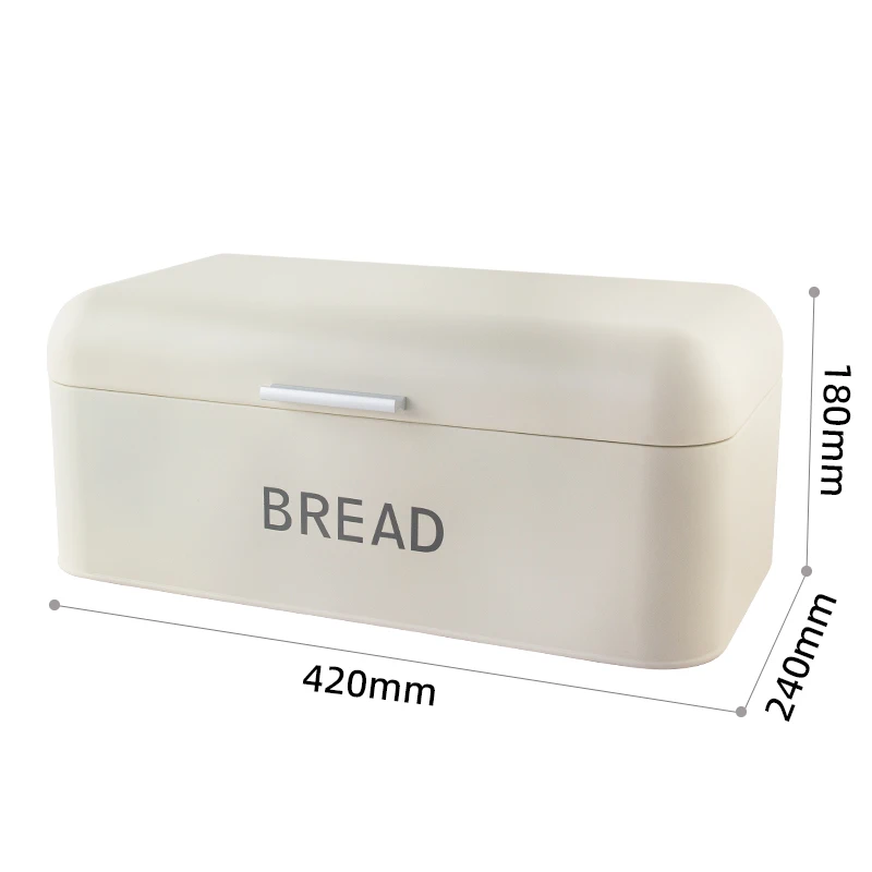 

Large Capacity Bread Storage Box Kitchen Desktop Mess Organizer Iron Material Simple Style Pure Color Surface Treatment