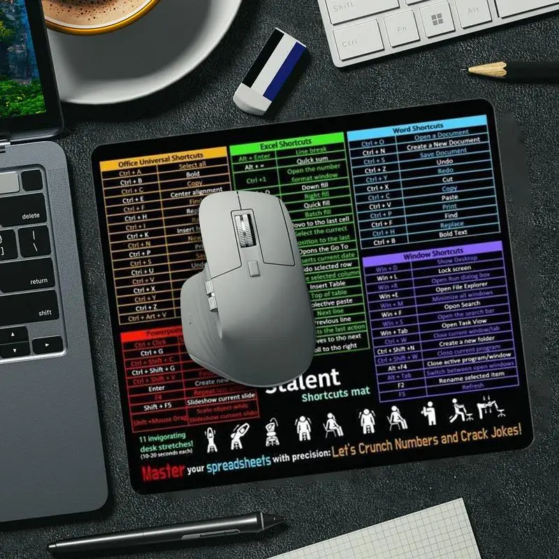 단축키 마우스 패드 무선 마우스용 노트북 마우스 패드 작업 연구 게임 엔터테인먼트를 위한 민감한 컴퓨터 데스크탑 마우스 패드